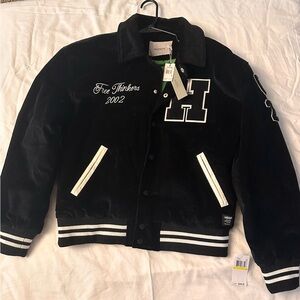 Hudson Jeans Black Corduroy Jacket with Green Lining